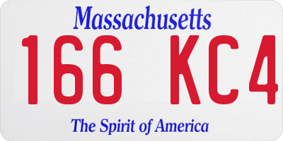 MA license plate 166KC4