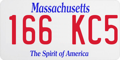 MA license plate 166KC5