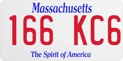 MA license plate 166KC6