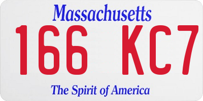 MA license plate 166KC7