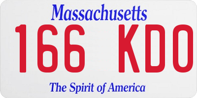 MA license plate 166KD0