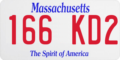 MA license plate 166KD2