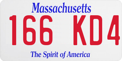 MA license plate 166KD4
