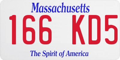 MA license plate 166KD5