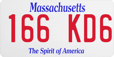 MA license plate 166KD6