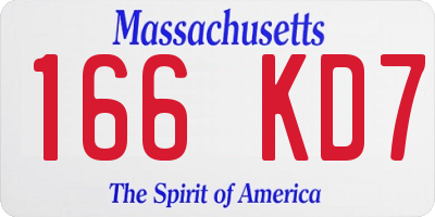 MA license plate 166KD7