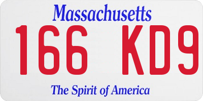 MA license plate 166KD9