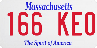 MA license plate 166KE0