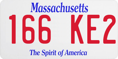 MA license plate 166KE2