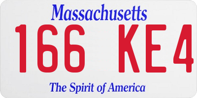 MA license plate 166KE4