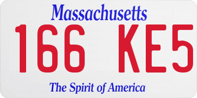 MA license plate 166KE5