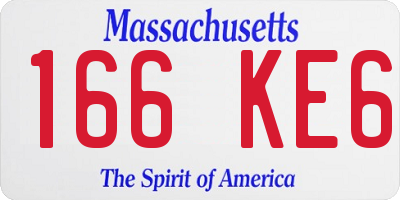 MA license plate 166KE6