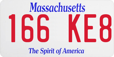MA license plate 166KE8