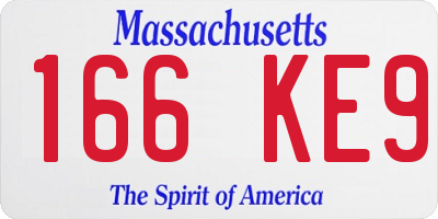 MA license plate 166KE9