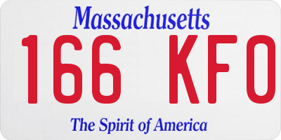 MA license plate 166KF0