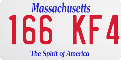 MA license plate 166KF4