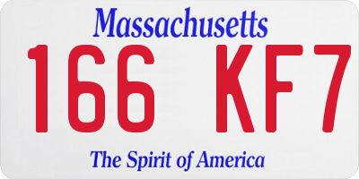MA license plate 166KF7