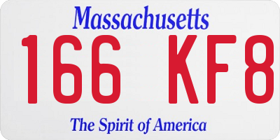 MA license plate 166KF8