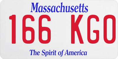 MA license plate 166KG0