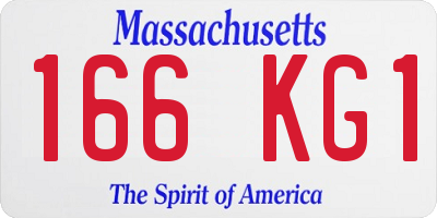 MA license plate 166KG1
