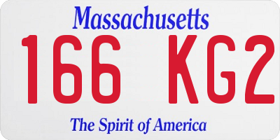 MA license plate 166KG2