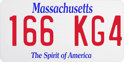 MA license plate 166KG4