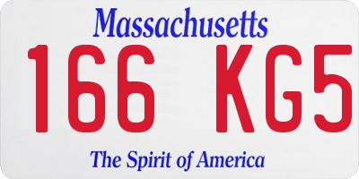 MA license plate 166KG5