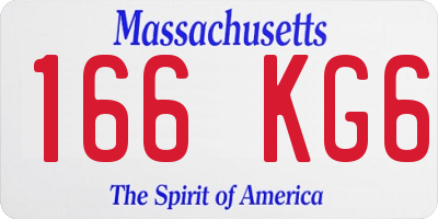 MA license plate 166KG6