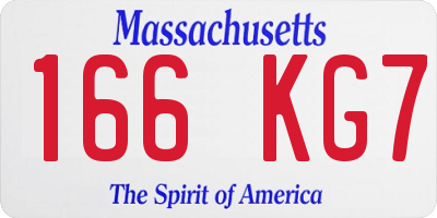 MA license plate 166KG7