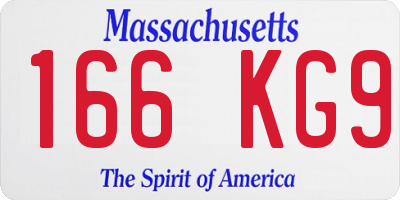 MA license plate 166KG9
