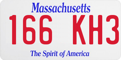 MA license plate 166KH3