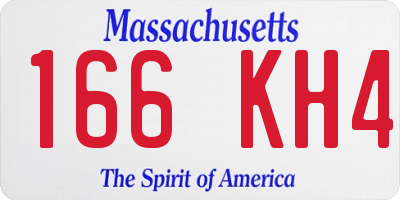 MA license plate 166KH4