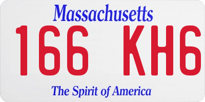 MA license plate 166KH6