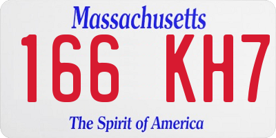 MA license plate 166KH7
