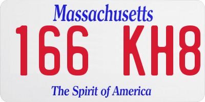 MA license plate 166KH8