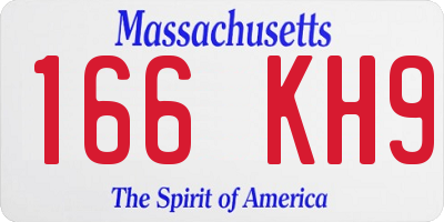 MA license plate 166KH9