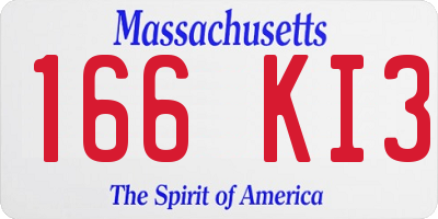 MA license plate 166KI3