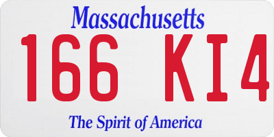 MA license plate 166KI4