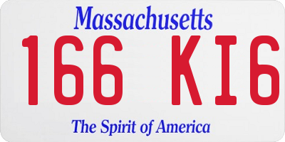 MA license plate 166KI6