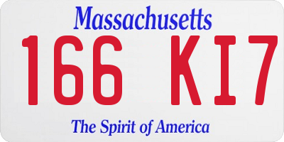 MA license plate 166KI7