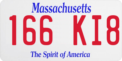 MA license plate 166KI8