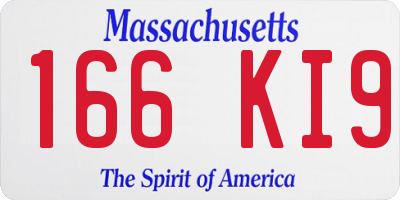 MA license plate 166KI9