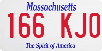 MA license plate 166KJ0
