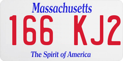 MA license plate 166KJ2