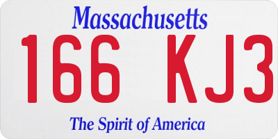 MA license plate 166KJ3