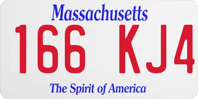 MA license plate 166KJ4