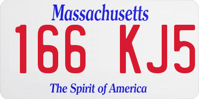 MA license plate 166KJ5