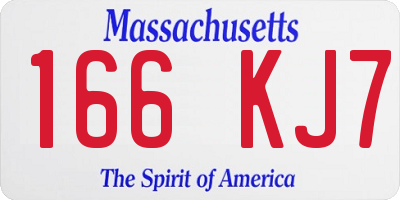 MA license plate 166KJ7