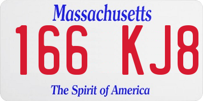 MA license plate 166KJ8