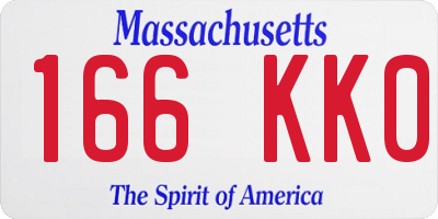MA license plate 166KK0